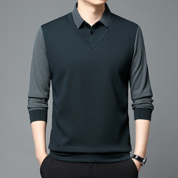 City Striped Layered Shirt Top