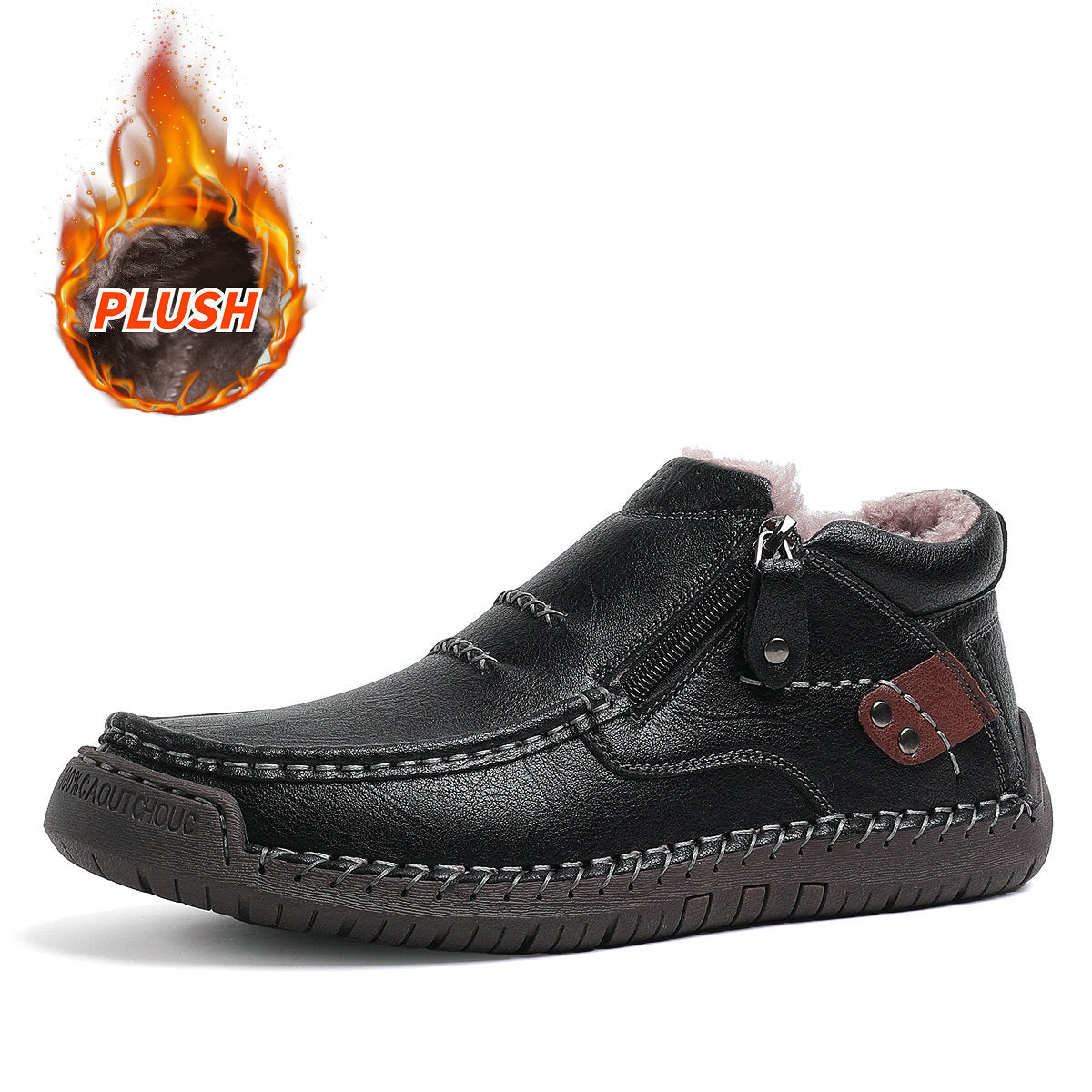 Men’s Handmade Premium Leather Slip-On Outdoor Work Boots