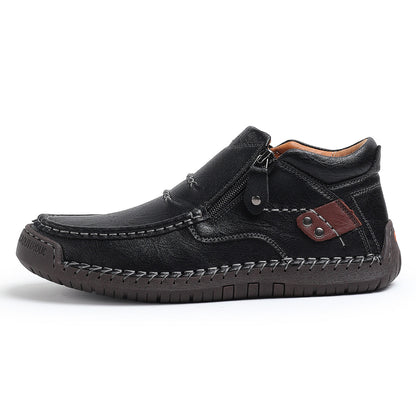 Men’s Handmade Premium Leather Slip-On Outdoor Work Boots