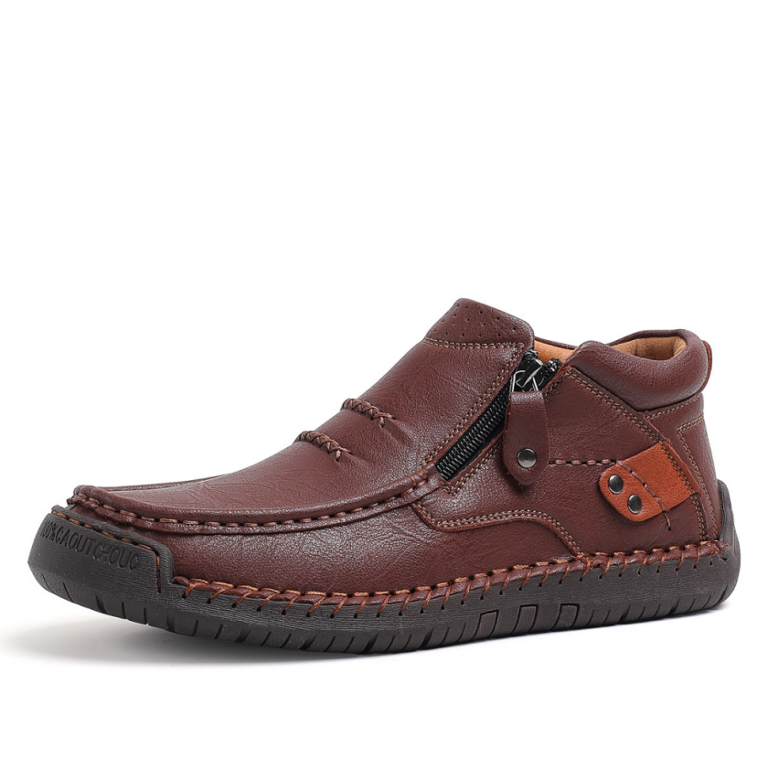 Men’s Handmade Premium Leather Slip-On Outdoor Work Boots